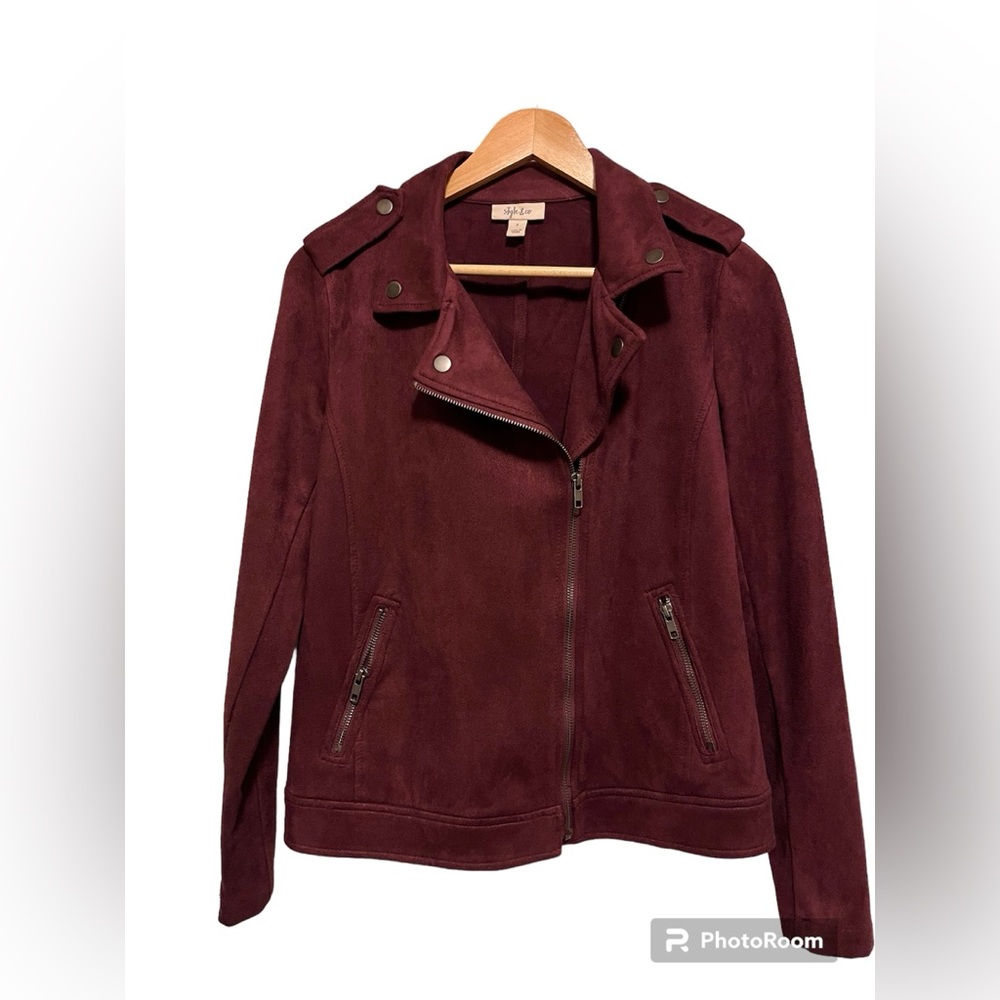 Faux Leather Purple Coats, Jackets  for Women